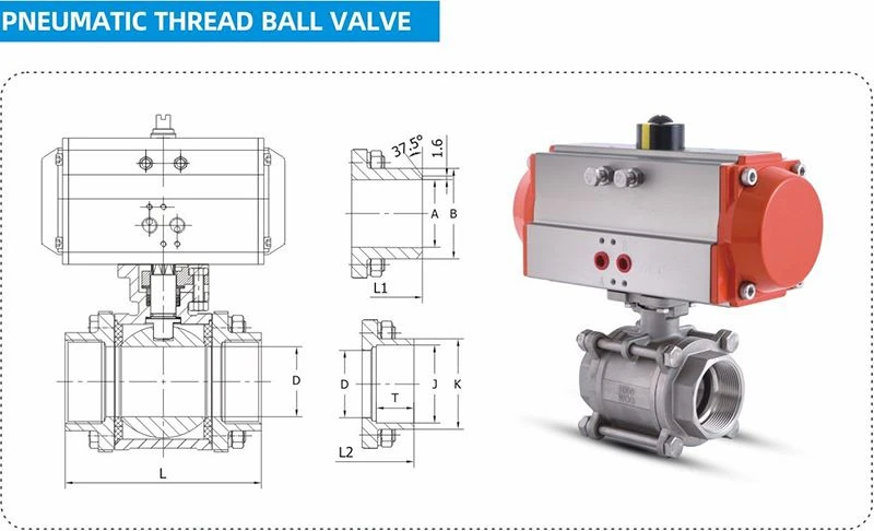 PNEUMATIC THREAD BALL VALVE