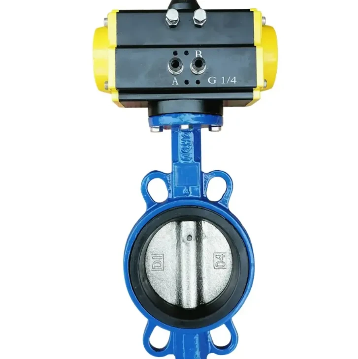 Kinesisk produsentpris Pneumatisk rustfritt stål Wafer Butterfly Valve
