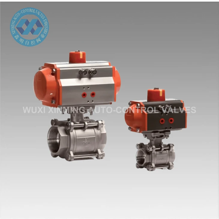 ISO Standard Double Acting Stainless Steel Pneumatic Actuator Ball Valve
