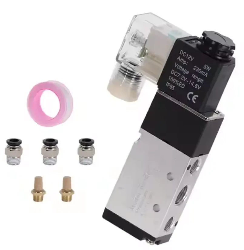 Pneumatisk magnetventil 5 vei 2- posisjonskontroll Air 12V 24V