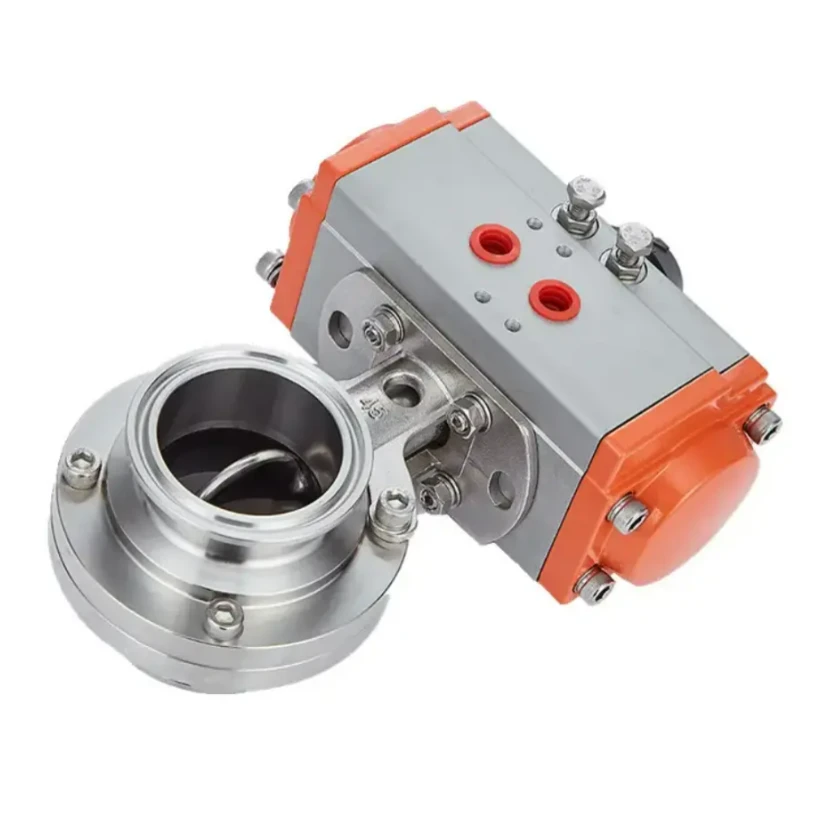 Wafer Hygienic Grade Actuator Pneumatic Butterfly Valve